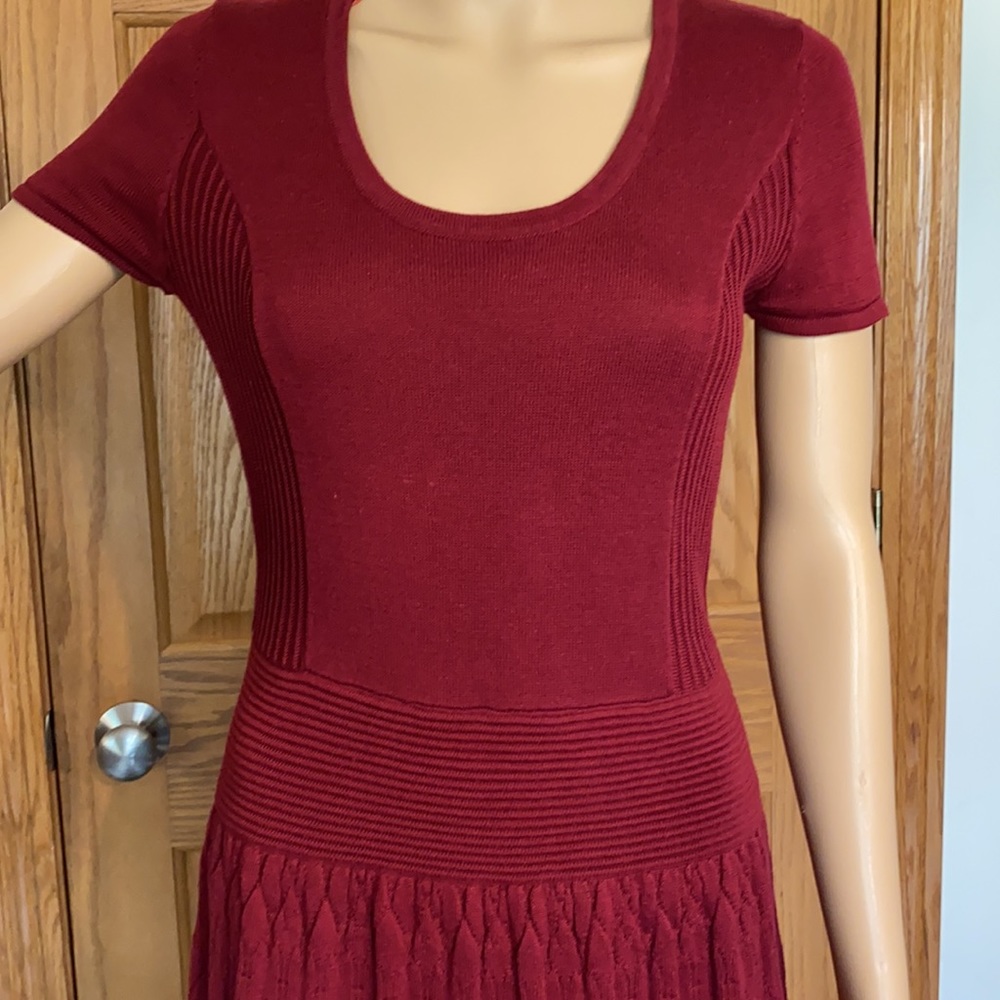 Just...Taylor Burgundy Knit Dress, M - Picture 2 of 10